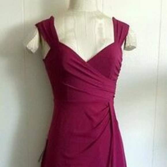 NWT ANN Taylor Very Berry Jersey Tucked Strap Dres - Picture 2 of 6